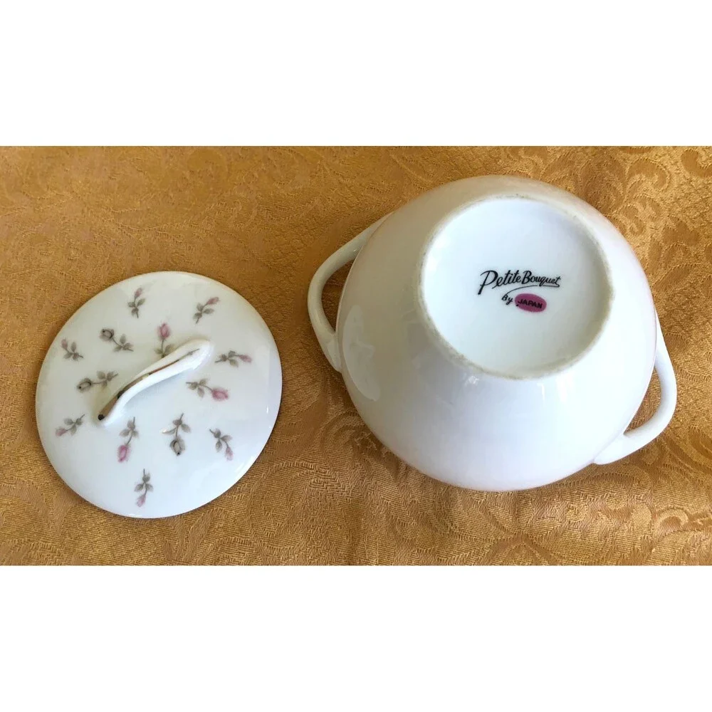 Vintage Mismatched China Hostess Set, Pink Roses, Sango and Fine China of Japan